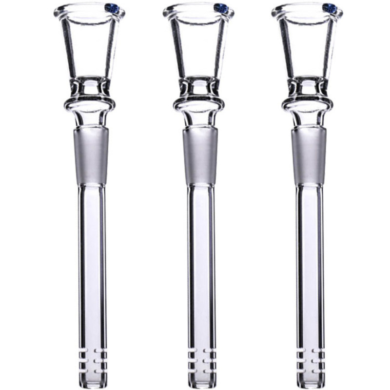 

Smoking Accessories Humanized Design Glass Downstem with Bowl 14mm Male Bowl-free stem Diffuse Cuts Wholesale
