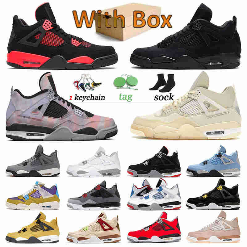 

Newest Jumpman 4 Basketball Shoes 4s Black Cat Zen Master Sneakers New Bred White Oreo University Blue Mens Womens Trainers Royalty Red, 40-47 2020 fire red