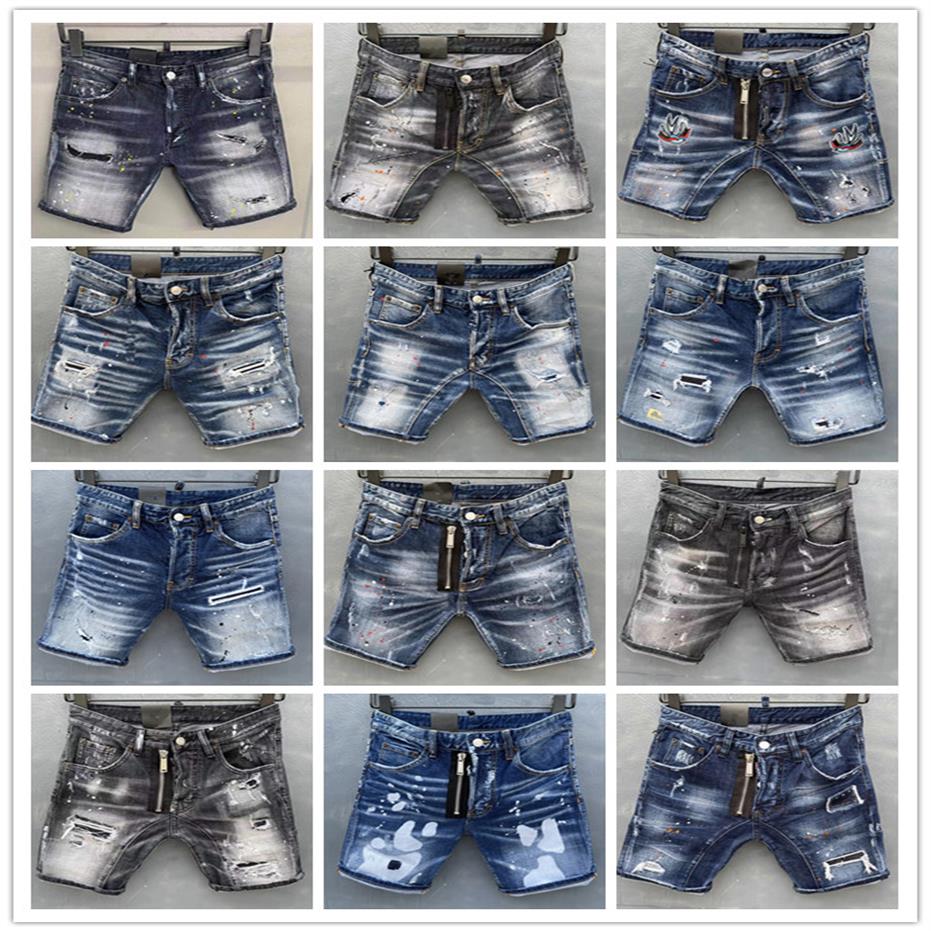 

2022 Top High Quality Mens Denim Motocycle Biker Jean Skinny Shorts Ripped Clothes Man Fashion bodycon Bomber Pants D2 Short Luxe 271K, 03