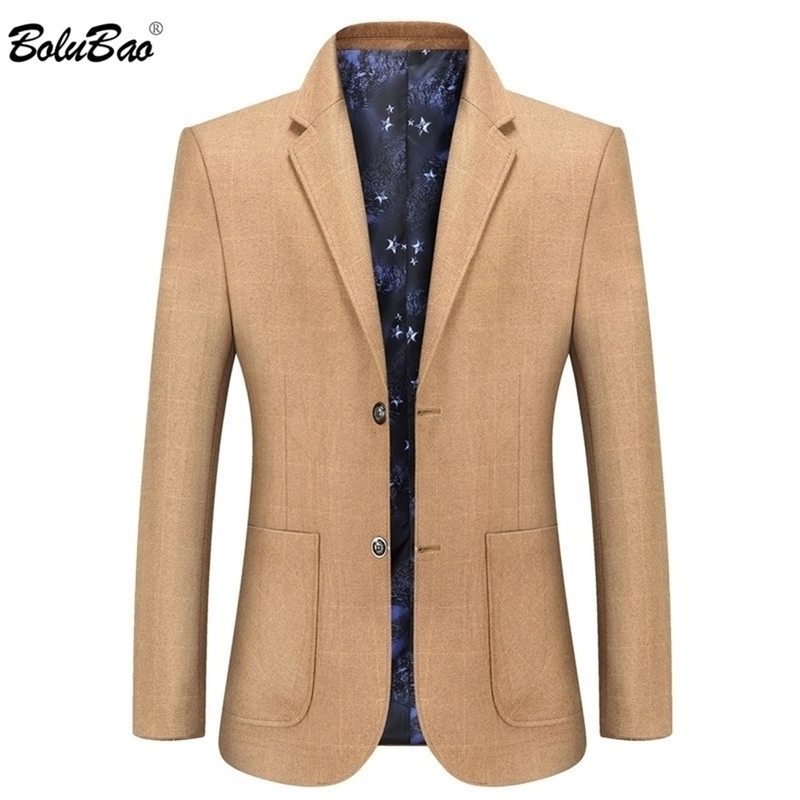 

BOLUBAO Quality Brand Men Casual Blazers Mens Solid Color Big Pocket Suit Coats Spring Autumn Blazers Coat Male 201104, Blue