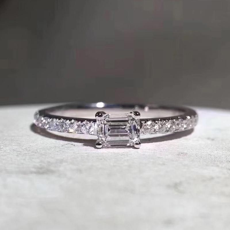 

Wedding Rings Classic Delicate Square Cubic Zircon For Women Girls Micro Paved Eternal Promise Ring Fashion Jewelry GiftsWedding