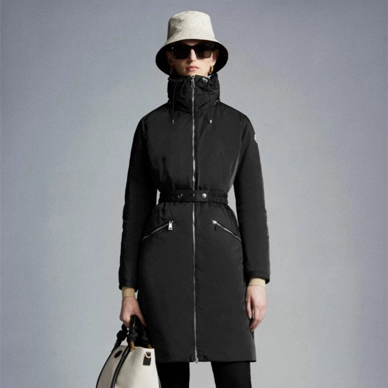 Premium Luxury Designers Monclair Women's Trench Coats Waist Down Long Jacket Windproof Winter Outwear