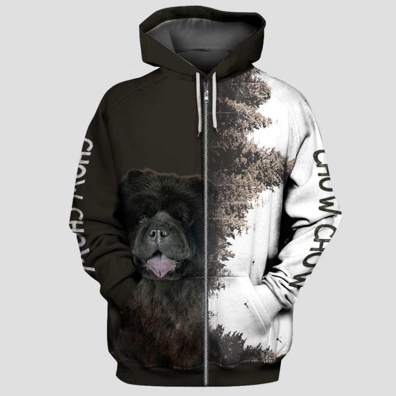 

Men' Hoodies & Sweatshirts Fashion Animals Zip 3D Graphic Chow Printed Pullover Tops Pets Pullovers SportswearMen, Zip hoodie-4
