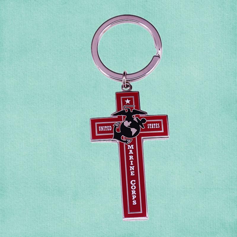 

Keychains USMC US Marines Logo Keychain Eagle Globe And Anchor EGA Emblem Patriotic Key Ring Military Gift Fob Tag