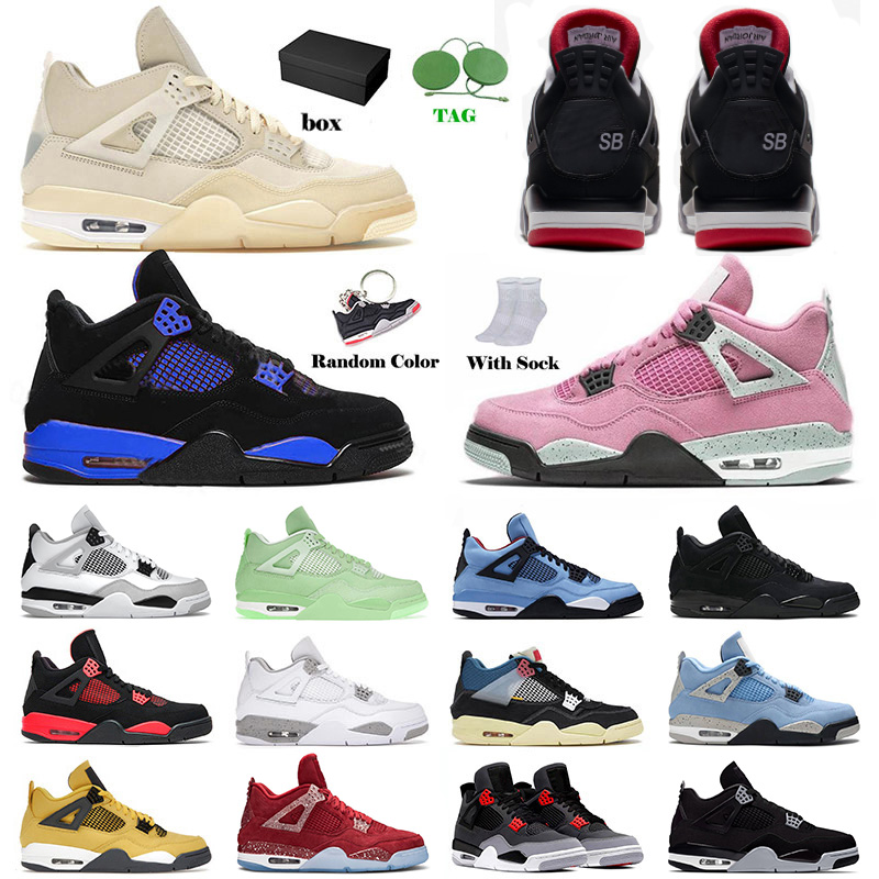 

Jumpman 4 4s VI Men Women Basketball Shoes Peach Infrared Cactus Jack Off Military Black Cat Toro White University Blue Designer Sneakers Trainers Box, 36-47 white oreo