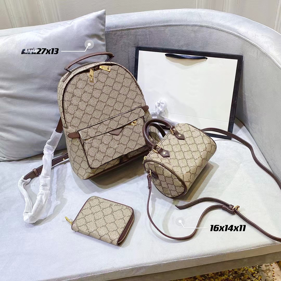 

Ladies Luxury Designer Bags Backpacks 3 Pieces/Set Large Capacity Crossbody Fashion Handbags08, Original box