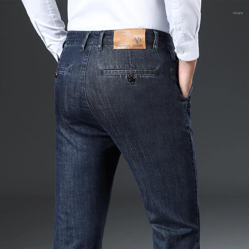 

Men's Jeans 2022 Autumn Business Men Classic Style Dark Blue Cotton Stretch Denim Pants Male Straight Brand Trousers 28 29 40 42, Black