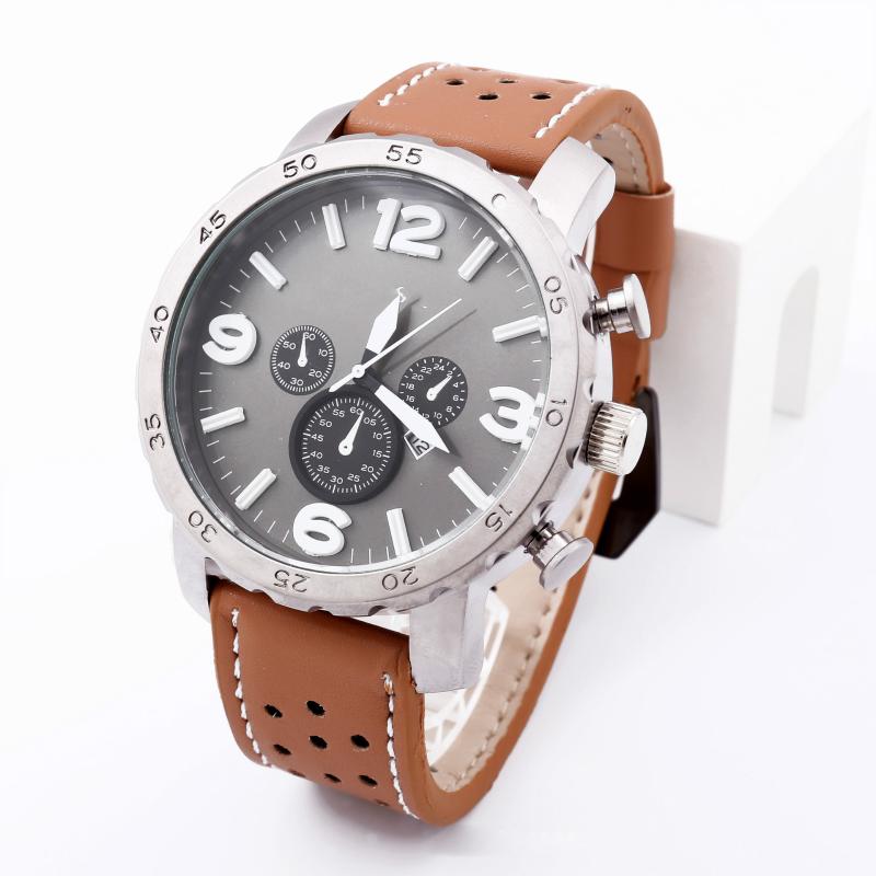 

Wristwatches Business Leather Strap Quartz Watch Men's Casual Style Calendar Fashion Clock WatchWristwatches WristwatchesWristwatches