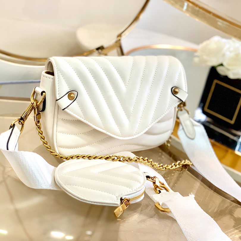 Chain Luxurys designers lady fashion shoulder handbags women plain wallets cross body two piece straps coin purse hot totes flap Interior Compart