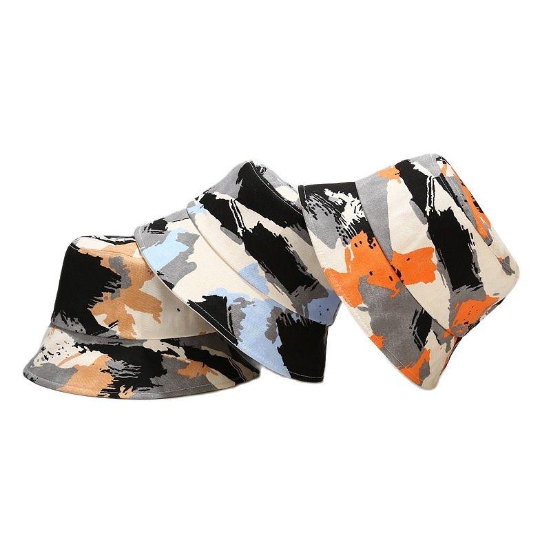 

Berets Cotton Graffiti Bucket Hat Fisherman Outdoor Travel Sun Cap Hats For Men And Women 341, Black