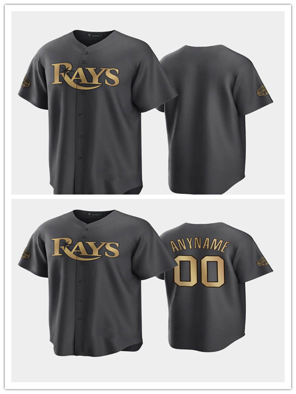 

Tampa Bay''Rays''MEN 2022 All-Star AL Charcoal baseball Jersey Replica, Custom name number