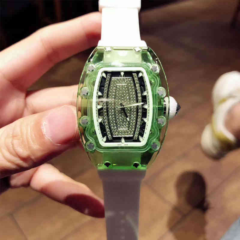 

uxury watch Date Luxury Mens Mechanical Watch Richa Milles Business Leisure Rm07-02 Fully Automatic Green Crystal Tape Womens Trend Swiss Movement Wristwatches, Khaki