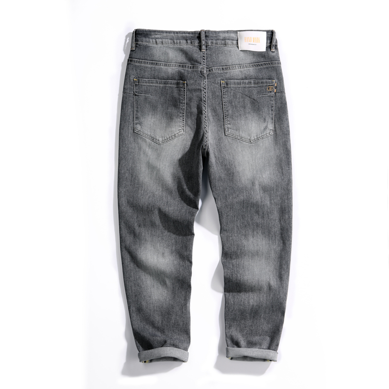 

Rose Embroidery Jeans High Quality Fashion Blue Black Ripped Male Tide Slim Pants