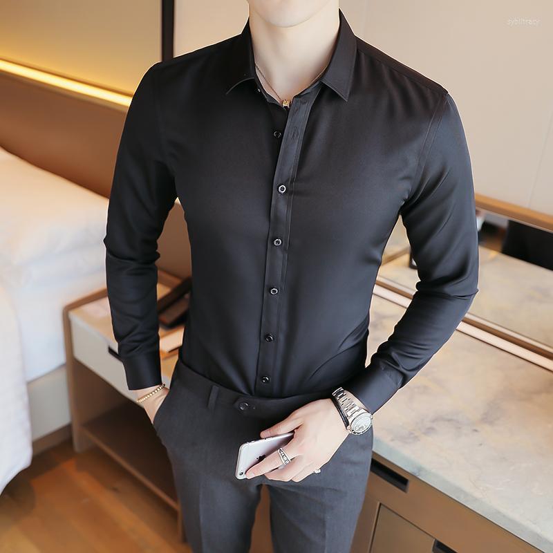 

Men's Dress Shirts Handsome Men Fashion Wedding Long Sleeve White Tuxedo Shirt Regular Fit Male Social Party Button Down BlouseMen's Sybi22, Pink
