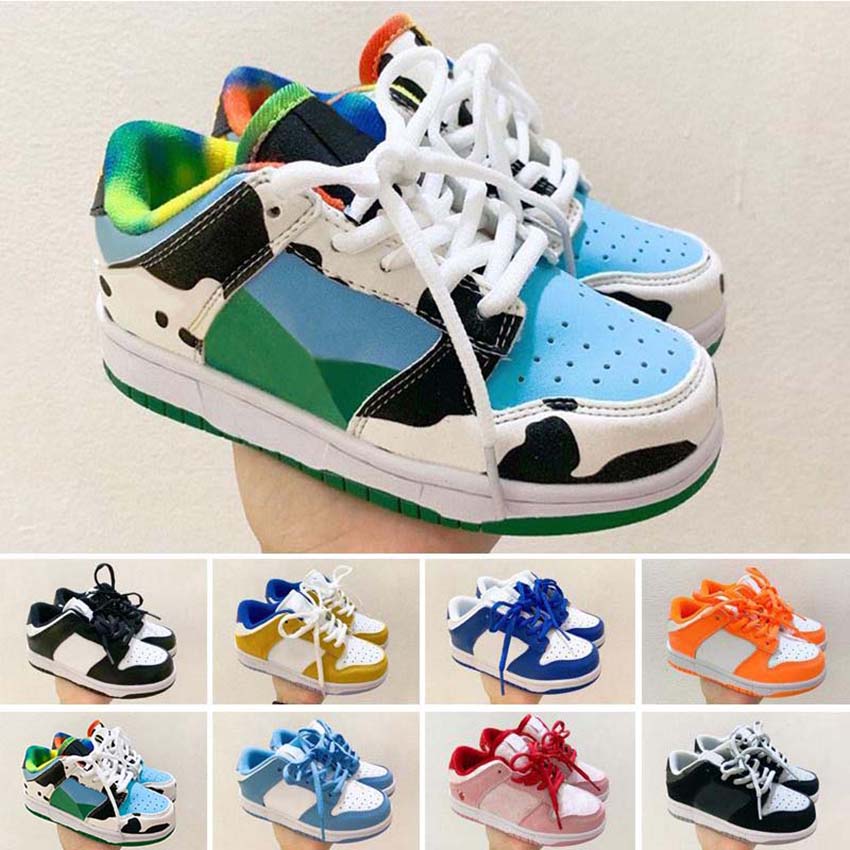

2022 childrens Kids trainer Shoes For Boy Girl Sports Black White Chunky Dunks Low Cows Trainers Boys and Girls Athletic Outdoor Sneakers Children Eur 25-35, 111