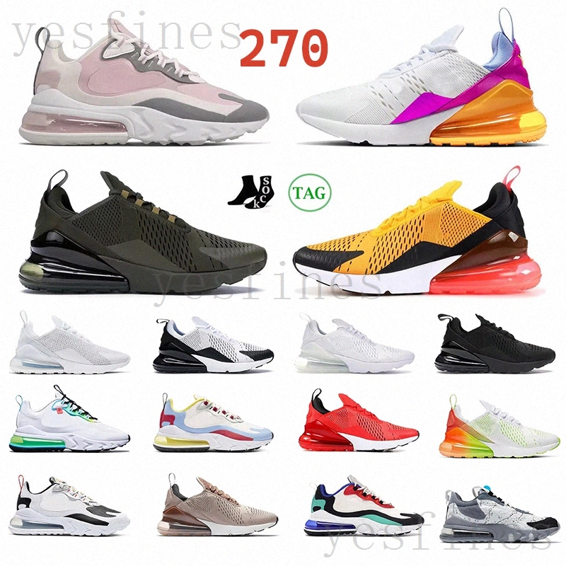 270 Triple blanc noir 27c 270s Chaussures de course Femmes hommes pour cactus Trails React Bauhaus Gray Travis Cinnamon Throwback Future Sneakers