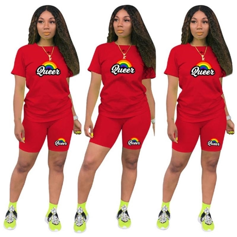

Women  Shorts Tracksuit T shirt Shorts 2 Pieces Set Summer Suit Clothing Female O Neck Casual QUEEN 220616, Yellow