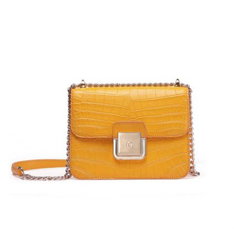 

Evening Bags Ouluoer Crocodile Bag Single Shoulder Female Fashion Women Falp Summer Chain, Yellow