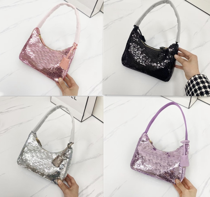 

Sequins Underarm Bag Hand Bag Sportsexy Style Mini Designer Cross Body Handbag Designers Luxurys Womens Handle Diamonds Bags, Black