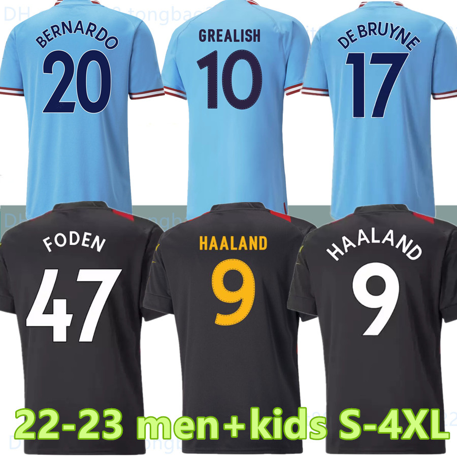 

size S-4XL 22 23 PHILLIPS HAALAND SOCCER JERSEY JOAO CANCELO AGUER0000 GREALISH STERLING MANS CITIES MAHREZ G.JESUS DE BRUYNE FODEN 2022 2023 football shirts kids kits, 22-23 away