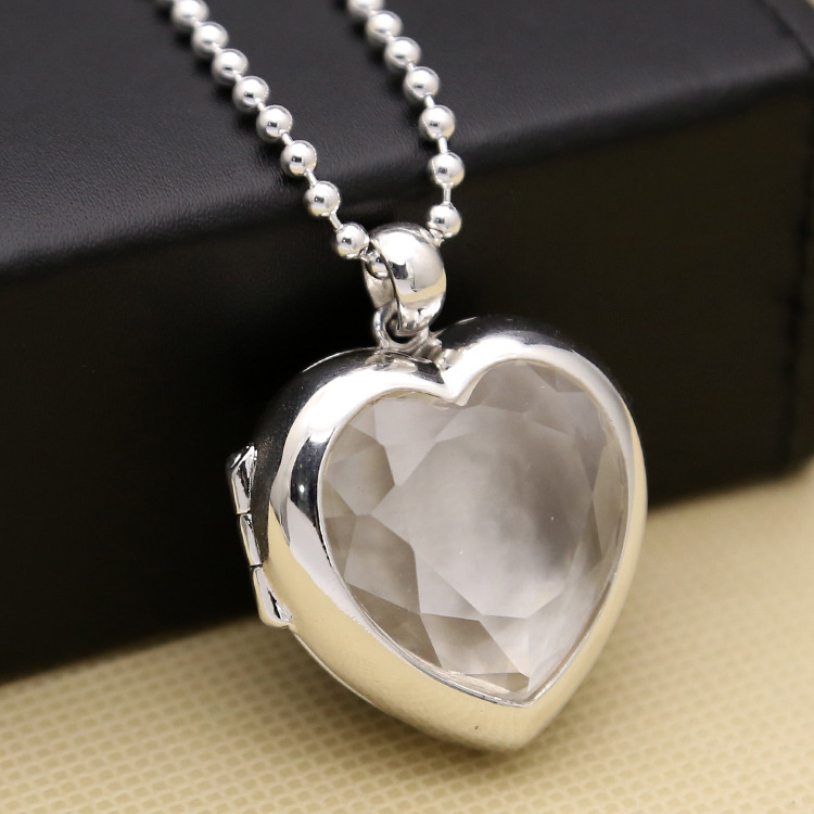 925 sterling silver heart locket pendant necklaces American European handmade antique punk gothic hip-hop luxury jewelry accessories gifts-image-758596880