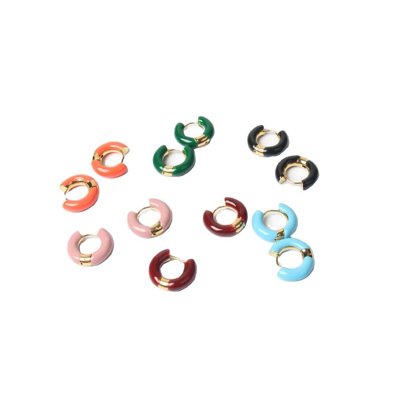 

Hoop & Huggie 2022 Color Fashion Stainless Steel Drip Earrings For Women