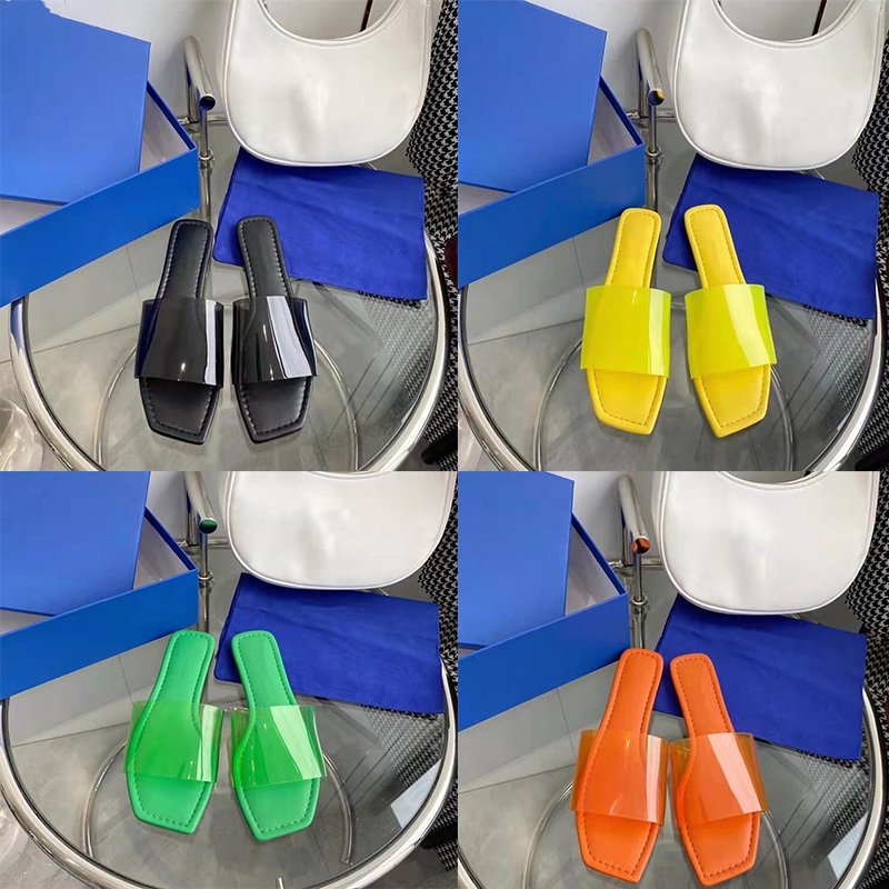 Designer Slippers Femme en cuir Lady Slipper Multi-couleur Jelly Flat Bottom Fashion Couleur solide Couleur de couleur extérieure Chaussures de p