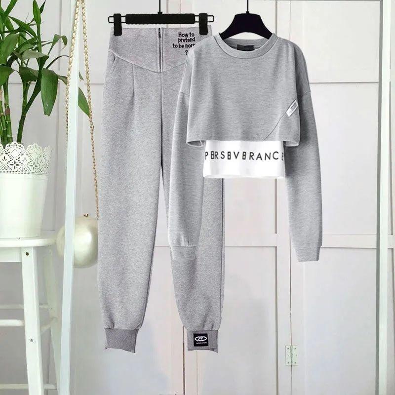

Women' Two Piece Pants Summer Suit Women Fashion Fake Two-piece Sweater High Waist Slimming Casual Trousers For WomenWomen, Two-piece suit