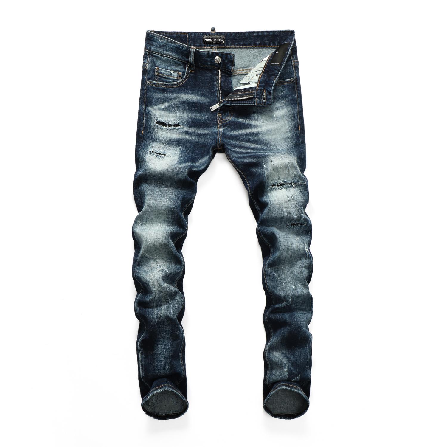 

jean DSQ PHANTOM TURTLE Perfecto Wash Cool Guy Jeans Classic Fashion Man Hip Hop Rock Moto Mens Casual De Dsquare 2 DSQUAREDs DSQ2s DSQs XHk, As picture