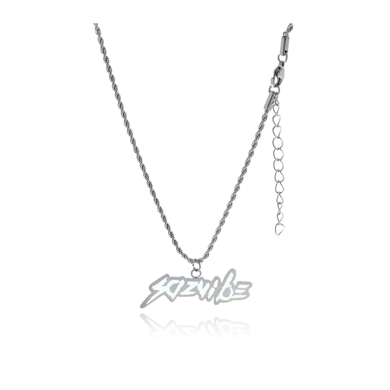 

Original Letter Necklace Male Trend Hip-Hop All-Match Tide Brand Couple Titanium Steel Clavicle Chain Simple Jewelry Accessories
