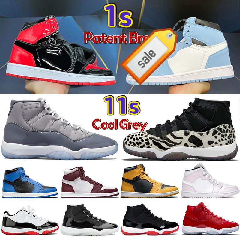 

2022 Newest 1 1s Patent Bred Cool Grey Mens Basketball Shoes Dark Marina University Blue Bordeaux 11 11s 25th Anniversary Dark Mocha Barely Rose, Customize