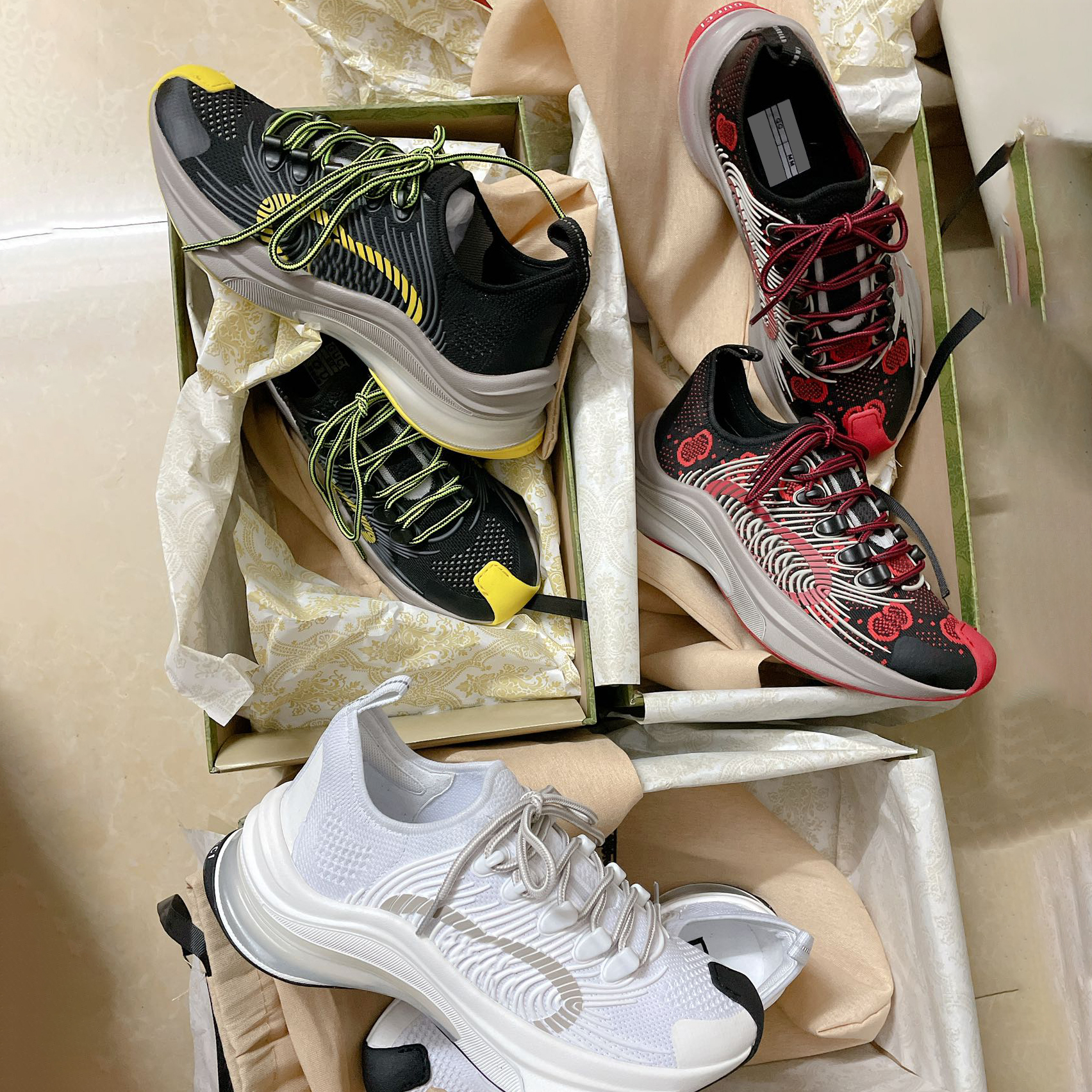 

New G RUN Casual Shoes Multicolor Men Women Floral Sneakers Casual Heightening Couple Luxury Ladies Jersey Fashion Daddy Shoe