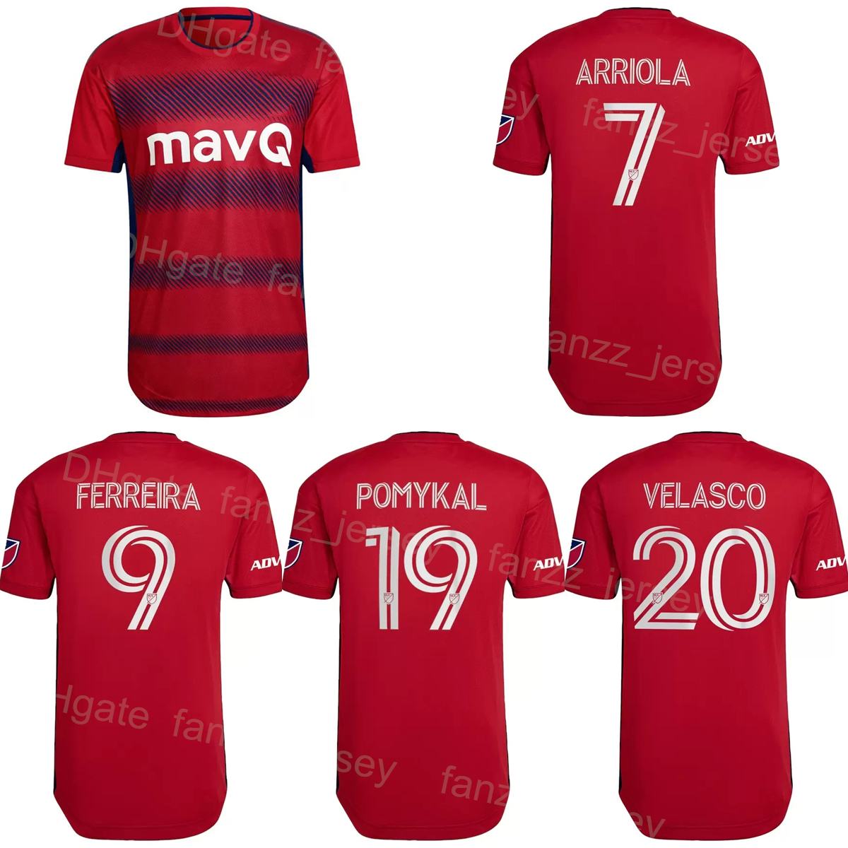 

2022-23 MLS 7 ARRIOLA Soccer Jersey 20 VELASCO 18 SERVANIA 5 QUIGNON 8 OBRIAN 3 MARTINEZ 4 FARFAN 19 POMYKAL 10 FERREIRA 30 PAES Football Shirt Kits Team Color Red DaLaSi