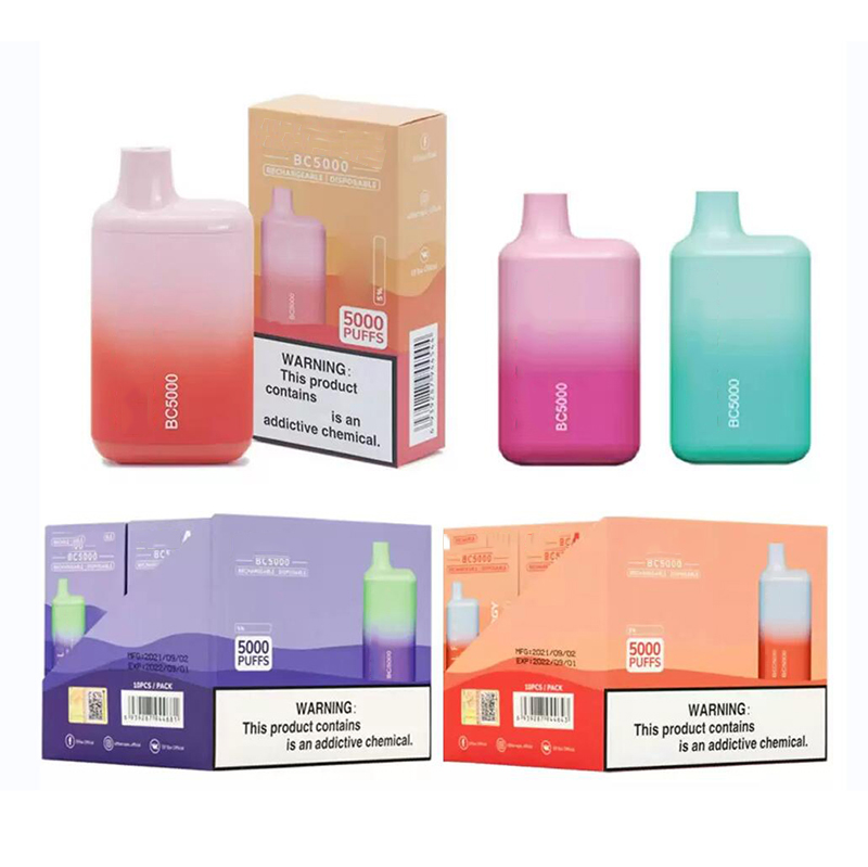 

Elf 5000 Puffs E Cigarette Kit 5% Disposable Vape Pen Bar BC5000 650mAh Rechargeable Battery 13ml Prefilled Pods Cartridges Vaporizers Bars Vapes, Remark flavrs