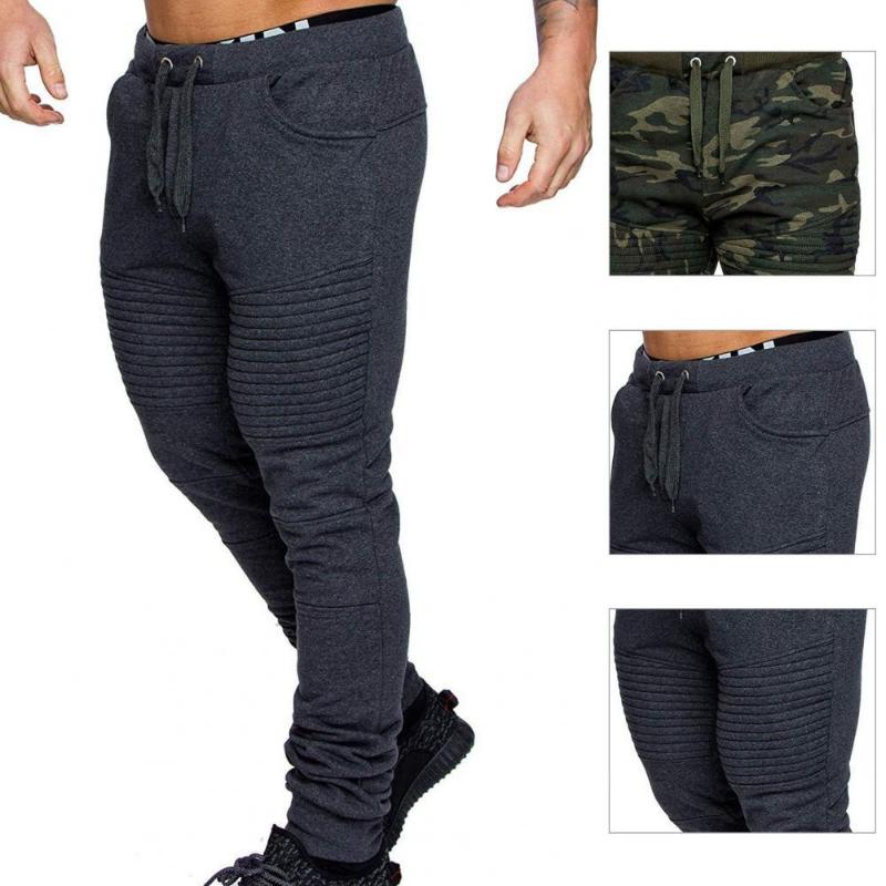 

Men's Pants Great Spring Sweatpants Ankle Length Print Elastic Waist Young Style Men, Black