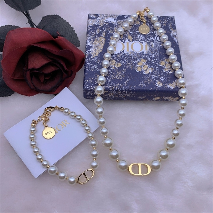 

36% OFF designer jewelry D high-end version pearl letter necklace women's light luxury fashion bracelet