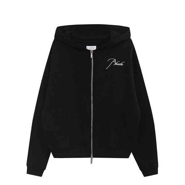 

men' hoodies Rhude designer shirts hoody Autumn American Fashion Brand Zipper Letter Embroidered Cardigan Sweater Jacket Men' Women' 0WIS, H01 dark grey