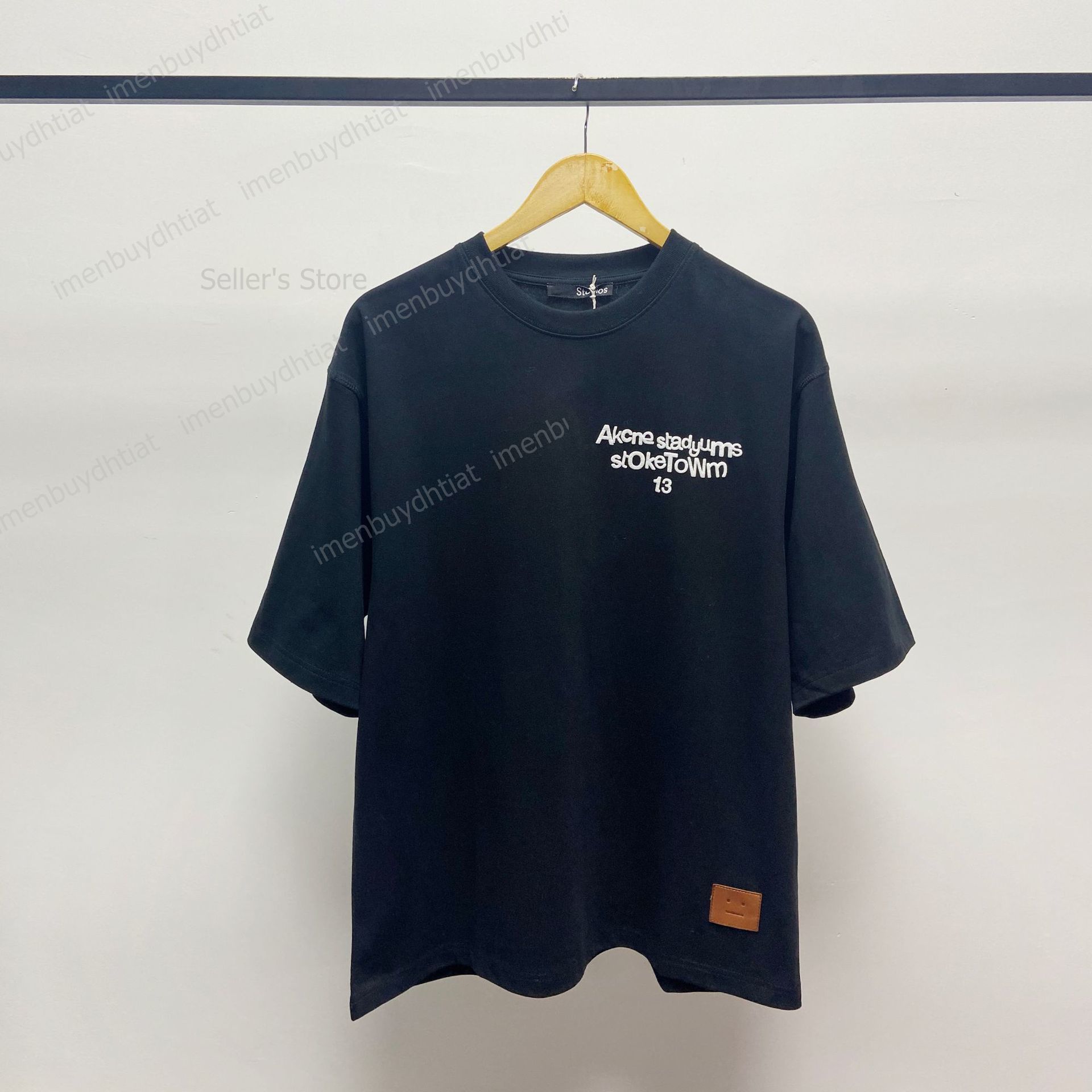2022 Nordic Luxury Brand Ac Studios Summer Short Sleeve t Shirt Designer Lovers Letter Series Smiling Face Cotton Slim Round Neck Classic Versati