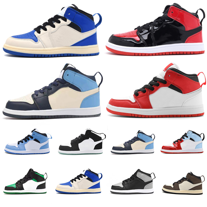 

Kids Athletic Outdoor Shoes Sneakers Baby Dark Mocha UNC Blue Obsidian Green black Shadow Children Preschool girls boys kid Babies Child Trainers Sports Sneakers, Color#1