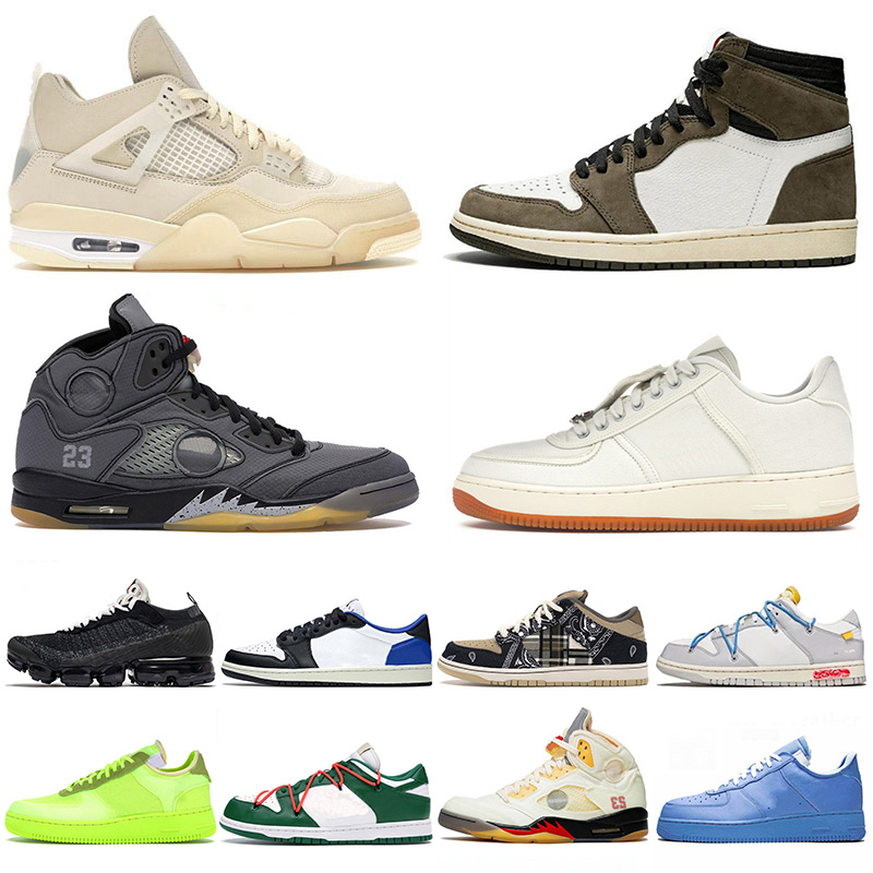 

Ow x Jumpman 1 Cactus Jack 4 5 6 Mens Womens Basketball Shoes Off White Designer Sail Fragment Mca Mocha University Blue Black Sports Sneakers Trainers Eur 36-47 Size 13, 36-45 travis scotts