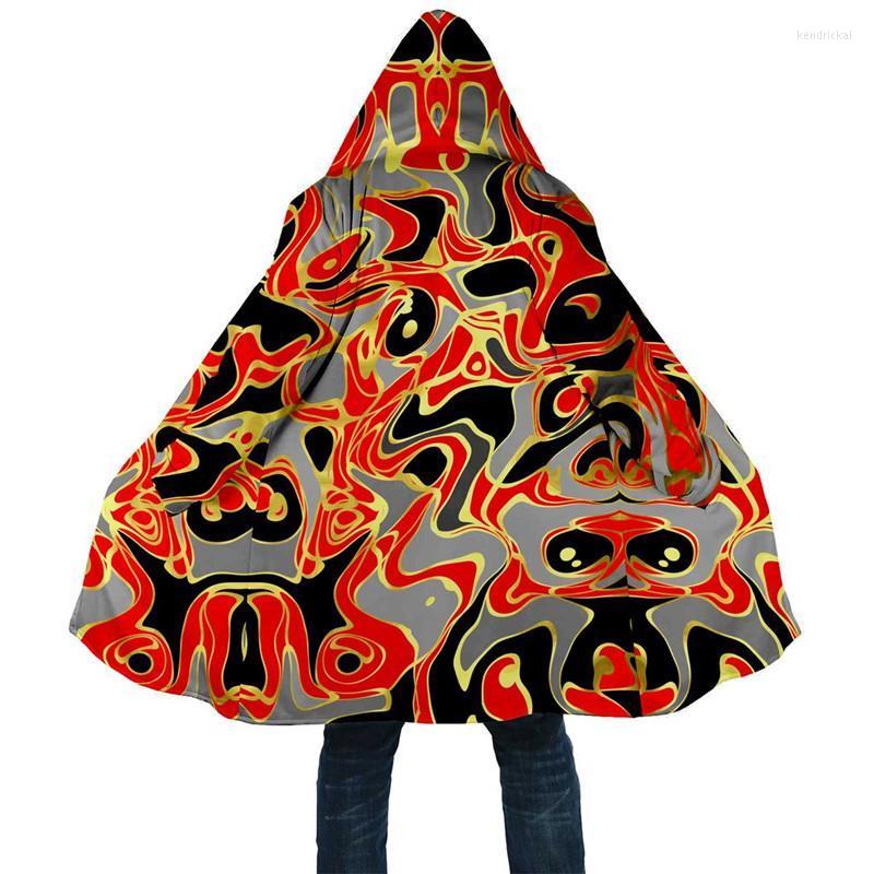 

Men' Trench Coats Est Mens Cloak Style Rainbow Winter 3D Print Full Fleece Hooded Coat Unisex Casual Thick Warm CoatMen' Men'sMen' Kend22, Beige