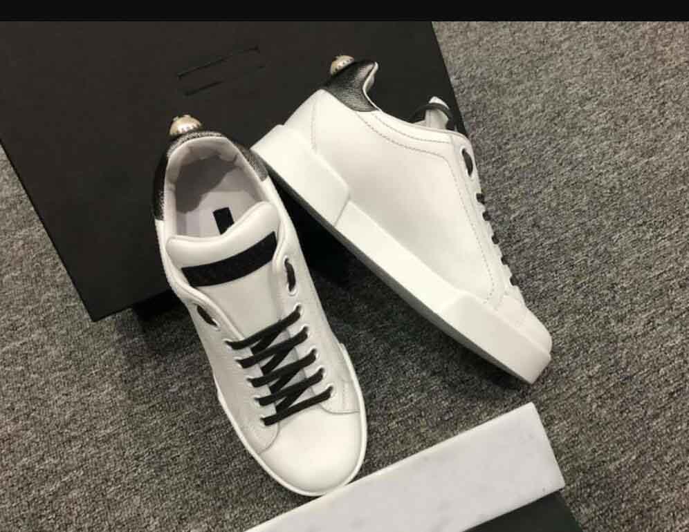 Baskets décontractées de luxe chaussures pour hommes en cuir de veau Nappa Portofino chaussures de sport marques confort baskets d'extérieur homm
