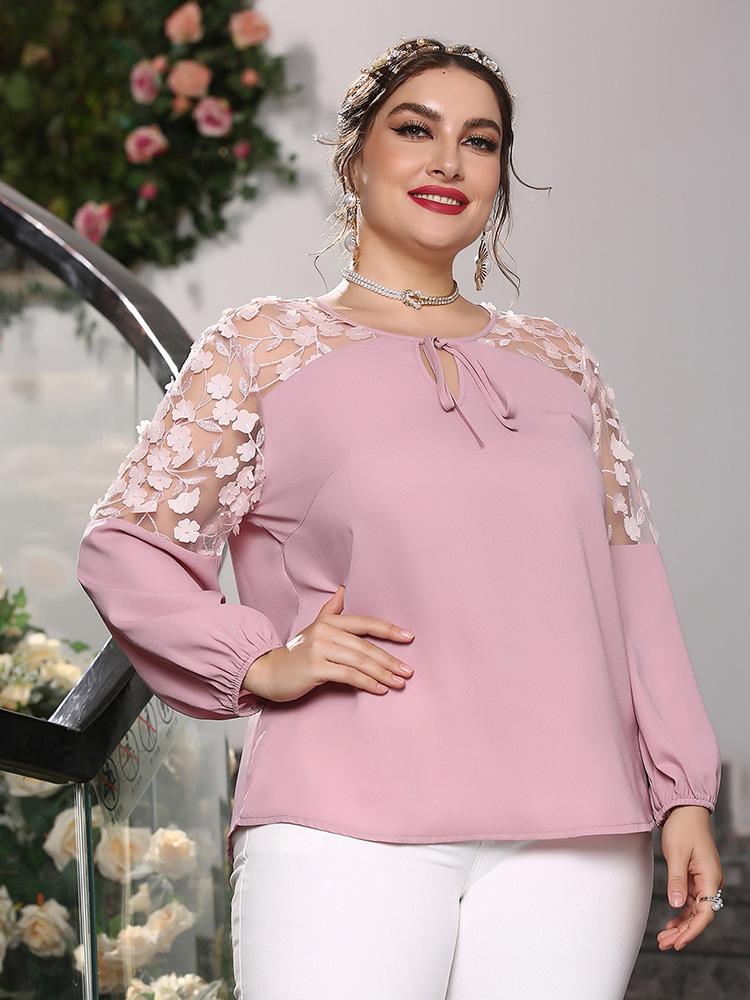 

Women's Plus Size T-Shirt Clearance Price Outfits Women Large Tops 2022 Spring Oversized Pink Long Sleeve Elegant ClothingWomen's