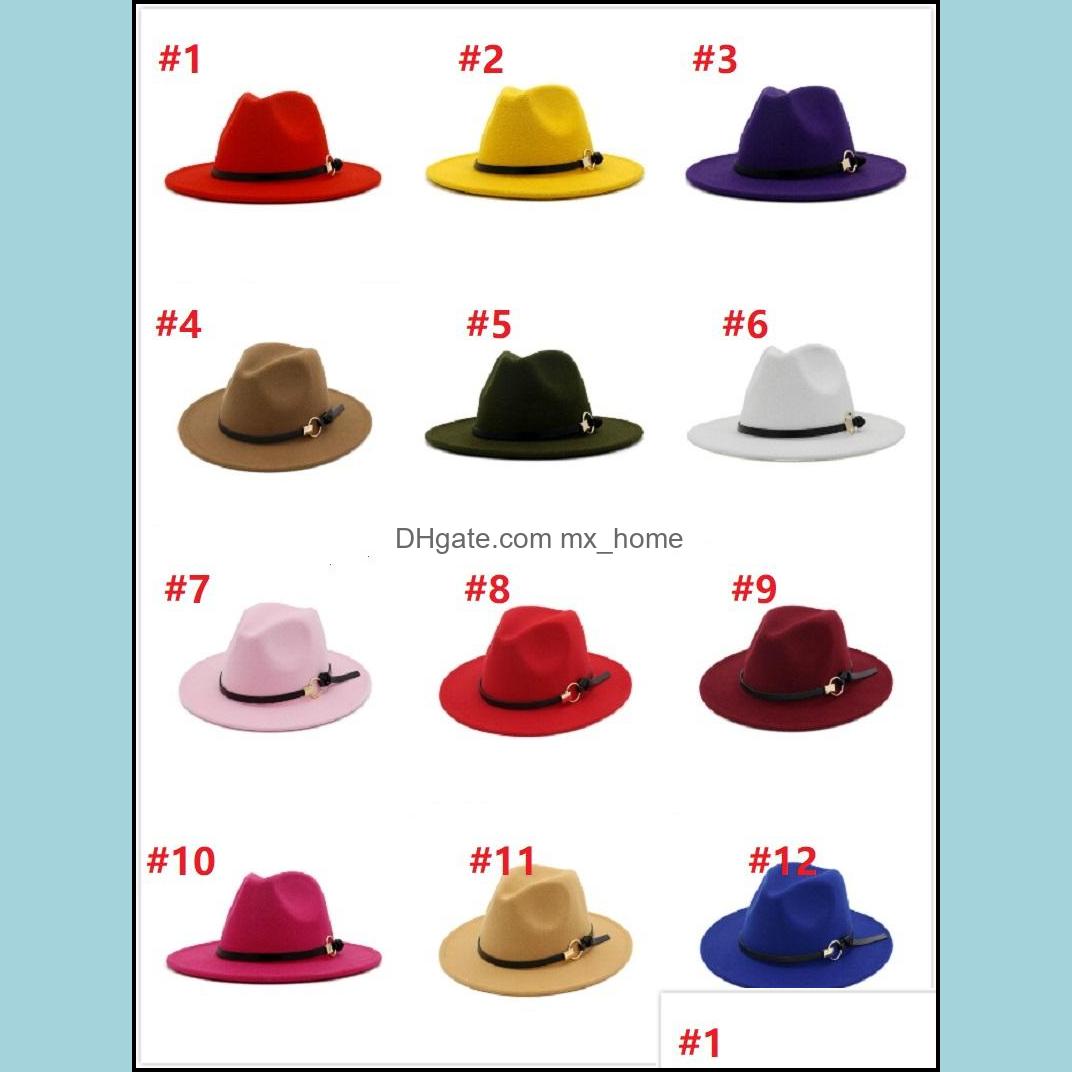 

Womens Fedora Hat For Gentleman Woolen Wide Brim Jazz Church Cap Band Flat Hats Stylish Trilby Panama Caps Drop Delivery 2021 Accessories, Customize
