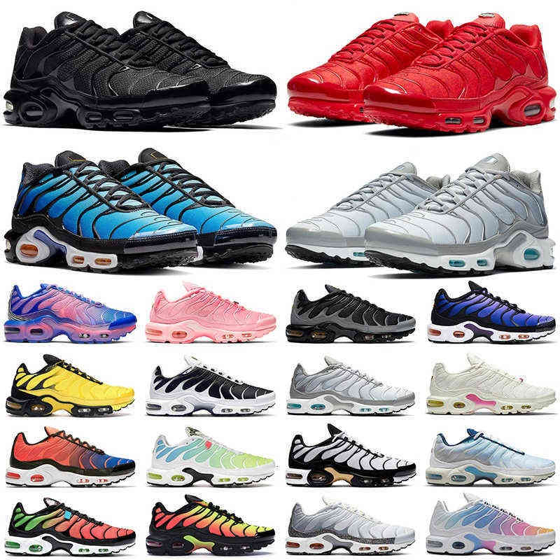 

cheap tn plus men Outdoor shoes women trainers triple black white Pink Hyper Blue Worldwide Smoke Grey Lava mens outdoor sports sneakers, #1