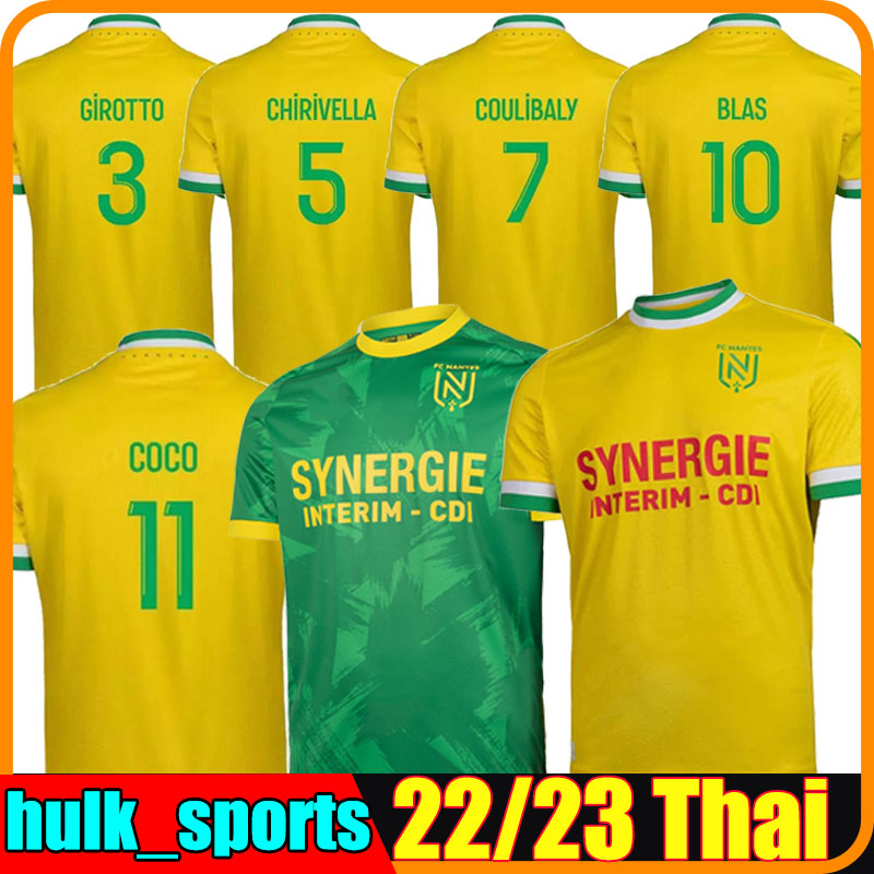 

22/23 Nantes FC Etoile SISSOKO Soccer Jerseys 2022 2023 Maillots de foot PALLOIS GIROTTO CHIRIVELLA COULIBALY BLAS COCO SIMON Hommes football shirt uniforms, Nante 22-23 home