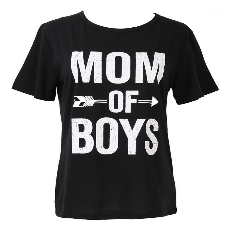 

Women' Blouses & Shirts High Street Casual Loose Short Sleeve Letter O Neck Top Blouse Shirt Cotton Blend Pullover 3Color Clothes Wear, Black