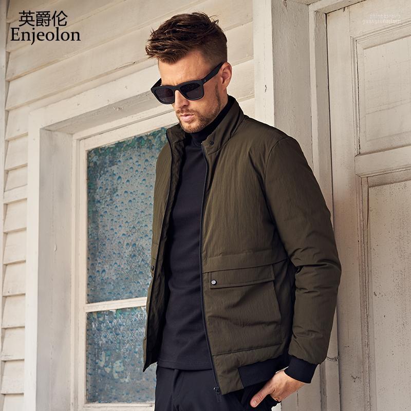 

Men's Down & Parkas Enjeolon Brand Winter Jacket Men Light Thick Parka Coat Male Solid Color Pocket 3XL MF01121 Phin22, Black