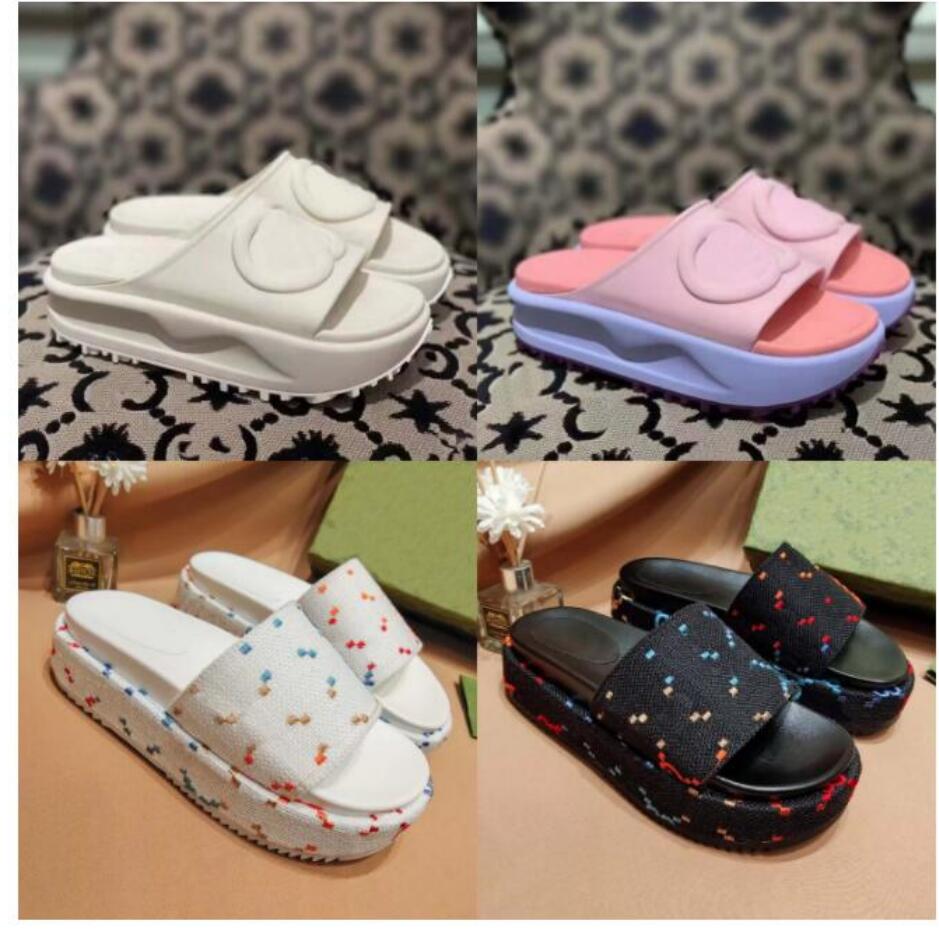 

2022 New style Slippers Sandal Sliders Macaron thick bottom non-slip soft bottom fashion G house slipper women wear beach flip-flops INS, Classical color