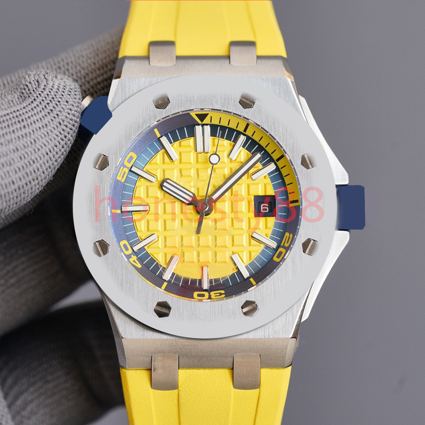 

Hjd Automatic men's Luxury watch 42mm stainless steel case pin buckle rubber strap waterproof for sports Wristwatches leisure designer watches gift With box